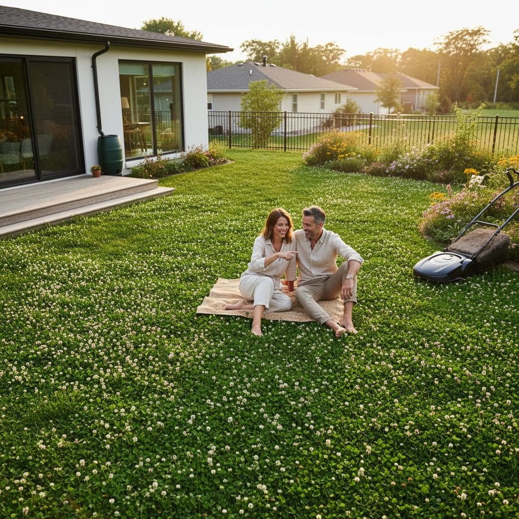 Image for Maria and Daniel Ditched Grass for Clover Lawn Care
