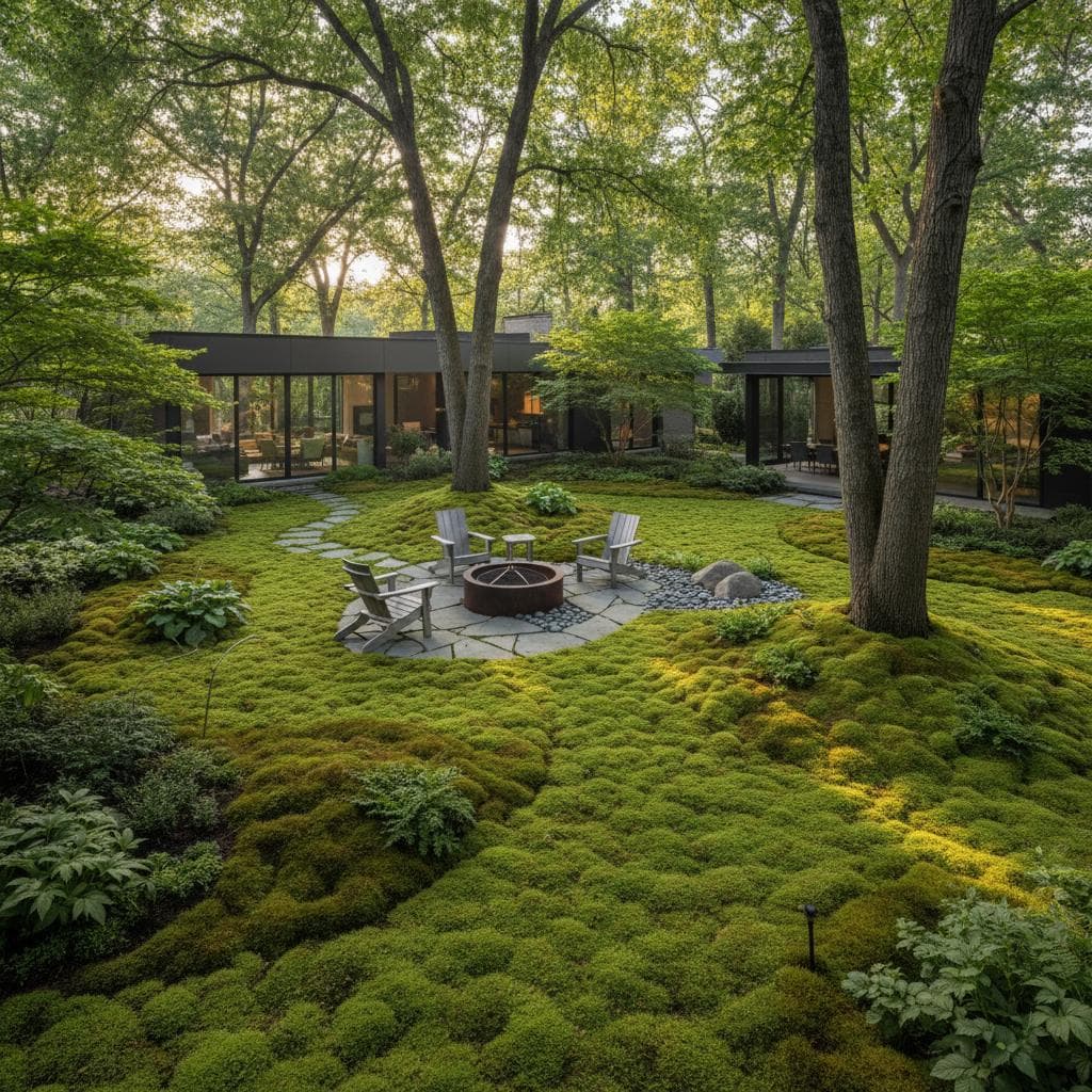 Image for Moss Lawns Thrive Where Grass Fails in Shade