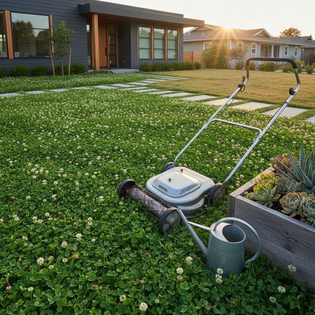 Image for Clover Lawns Cut Water Use and End Weekly Mowing