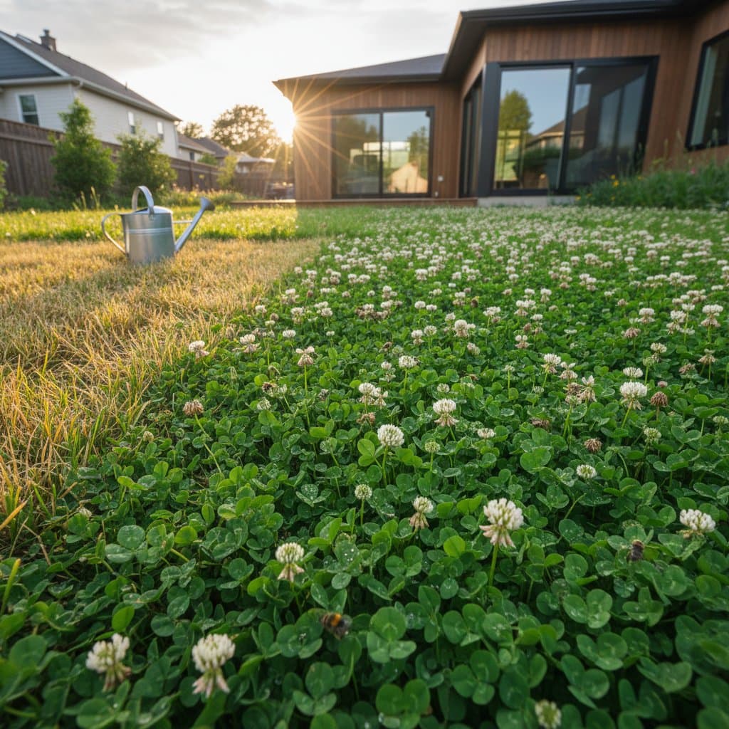 Image for Why Clover Lawns Need Less Water Than Grass