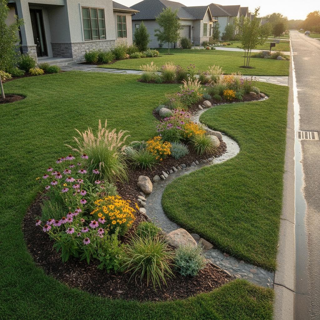 Featured image for Bioswale Borders Stop Storm Water Before It Floods Yards