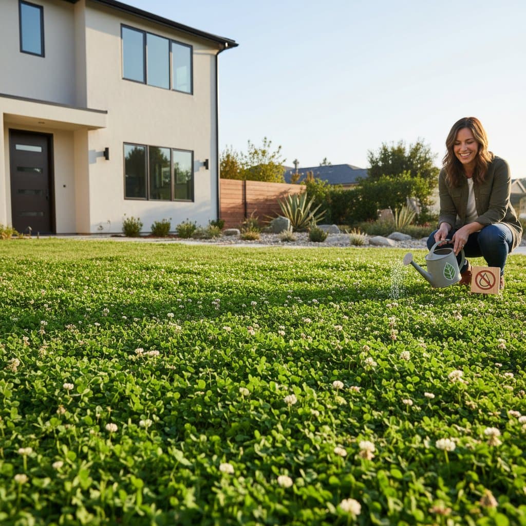 Image for Clover Lawns Use 75% Less Water Than Grass