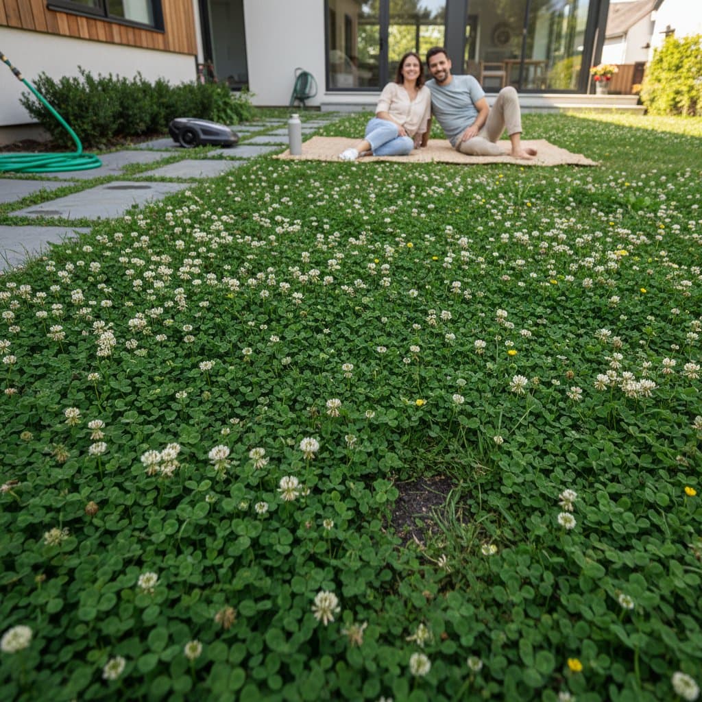 Image for Why Clover Lawns Need Less Water Than Grass