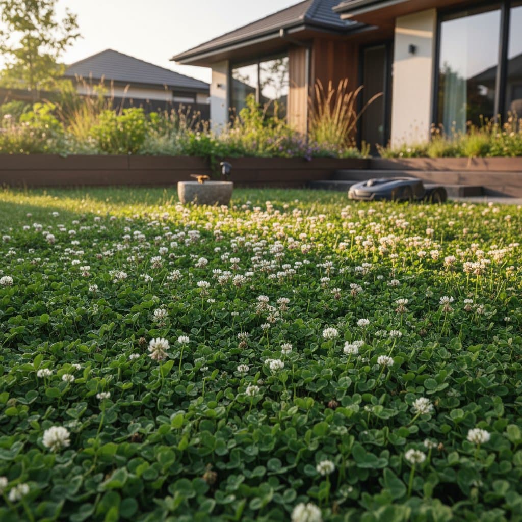 Image for Clover Lawns Stay Green Through Drought With Less Work