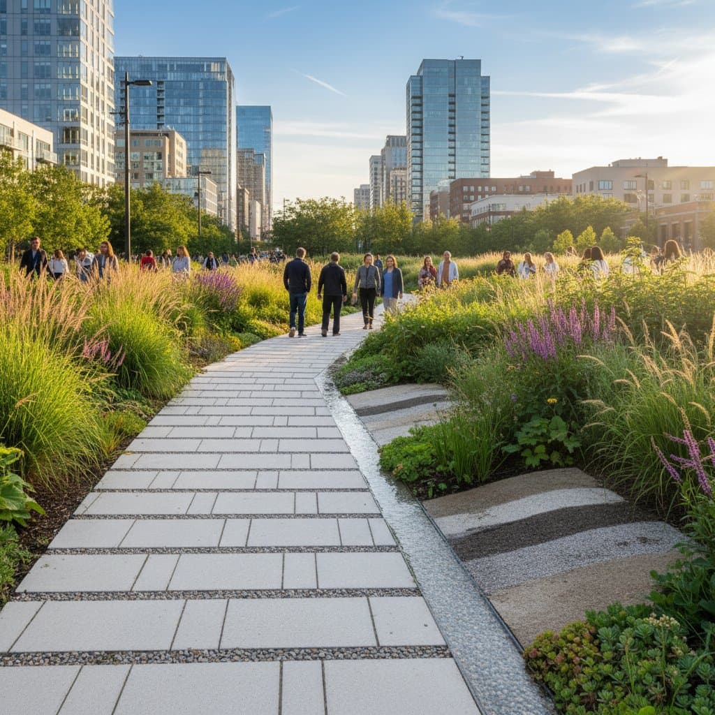 Image for EPA Bioswale Walkways Filter Runoff and Recharge Groundwater